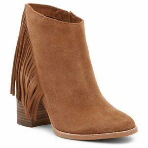 Arturo Chiang Reiden Suede Fringe Ankle Booties Warm Brown Boots Womens Sz 7